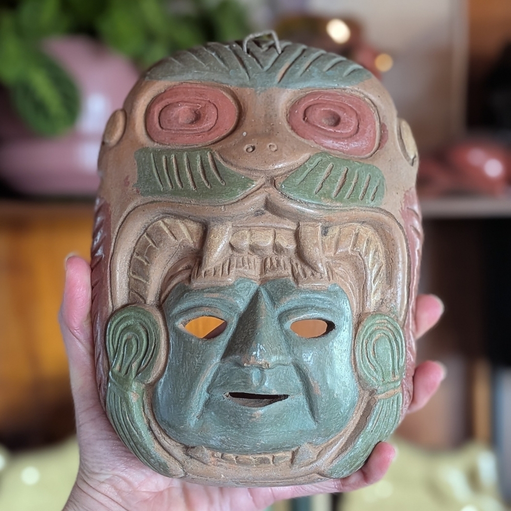 Vintage Ceremonial Mask Wall Art